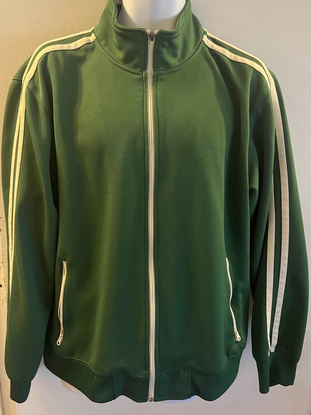 Old Navy Green Track Jacket with White Trim